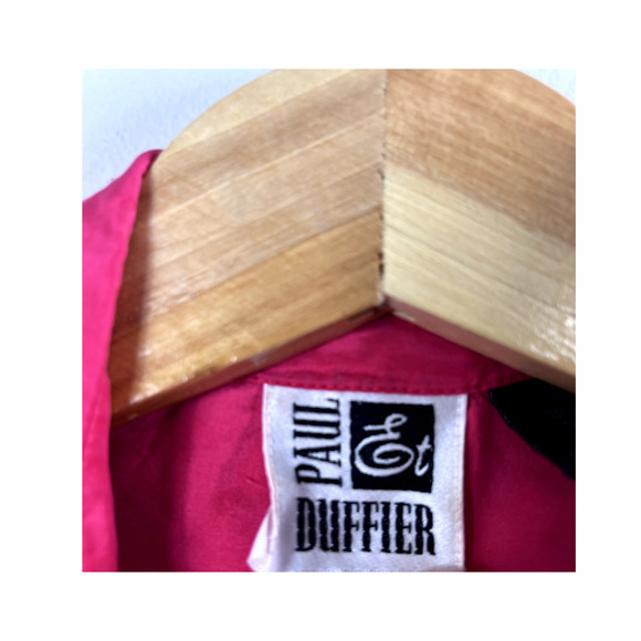 Hot Pink Vintage Paul Duffier Button Front Blouse S - Picture 5 of 6